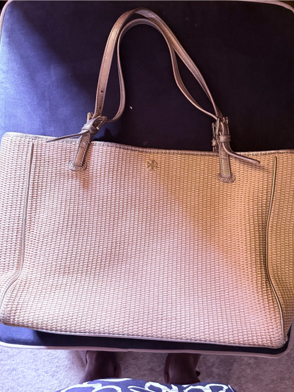 Tory Burch Woven Tote Bag in Beige - Women Bags